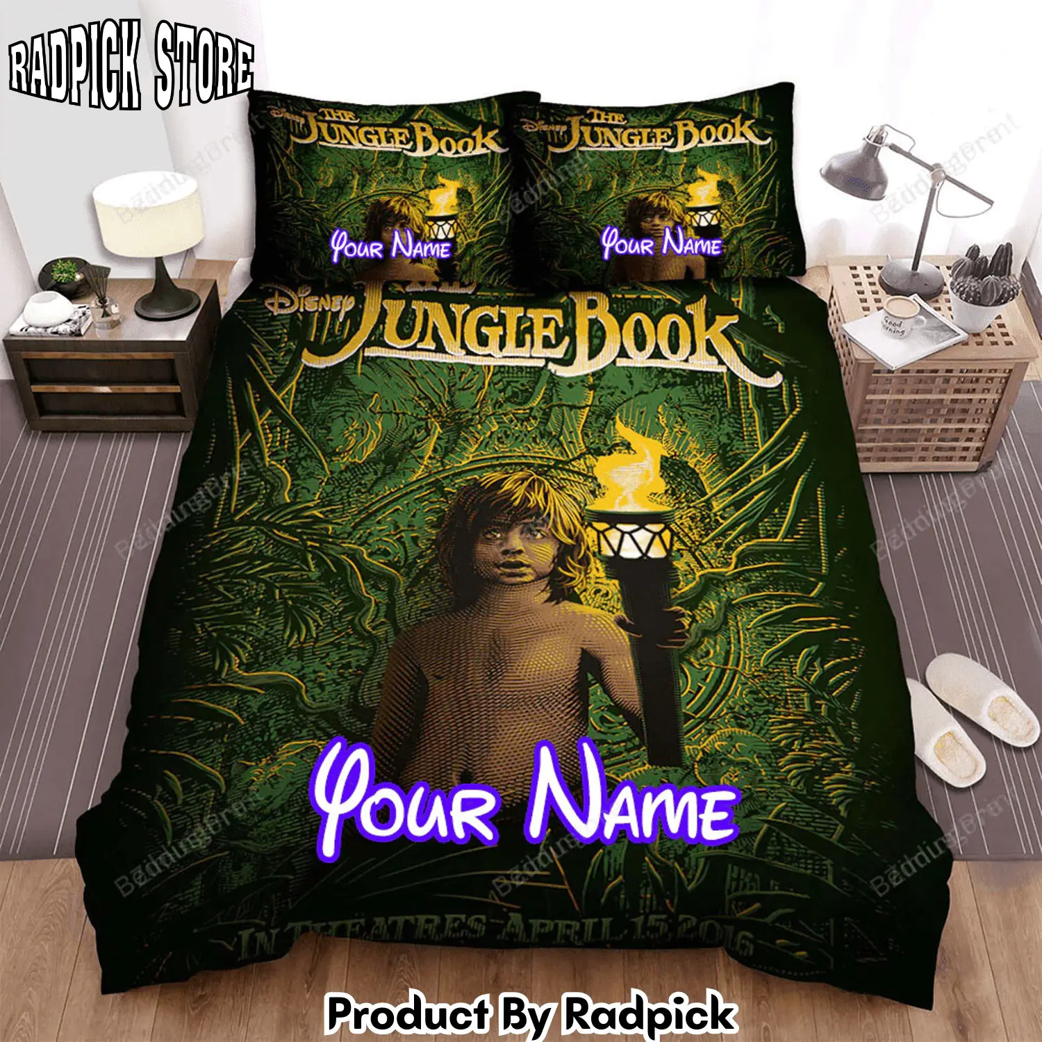 Radpick the jungle book movie digital art 3 bed sheets duvet cover personalized name bedding sets rp3271176